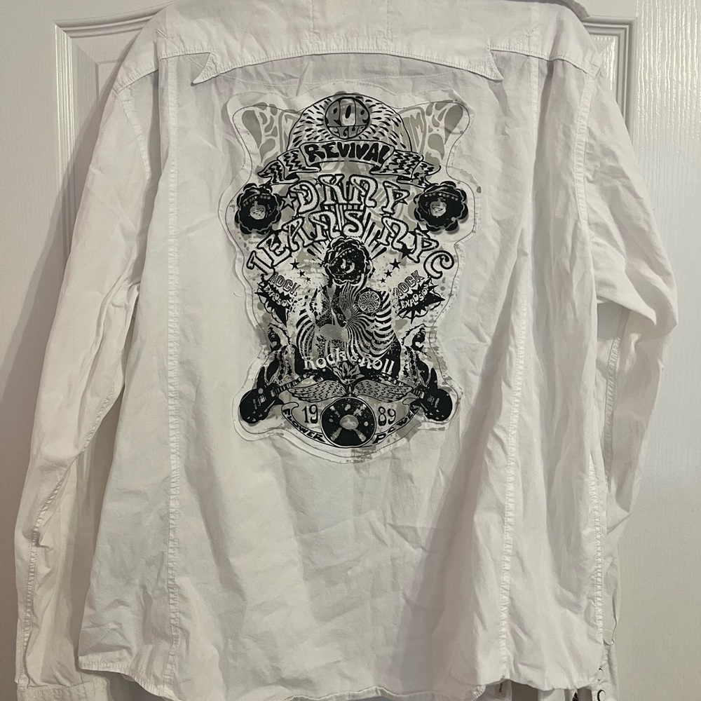 DKNY White Casual Button Down Shirt